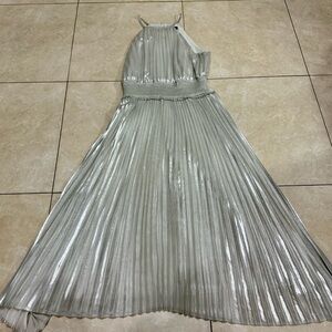 Express One Shoulder Metallic Dress